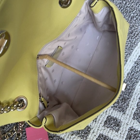 Kate Spade Natalia Smooth Leather Medium Flap Shoulder Bag Frosty Lime - Picture 9 of 16